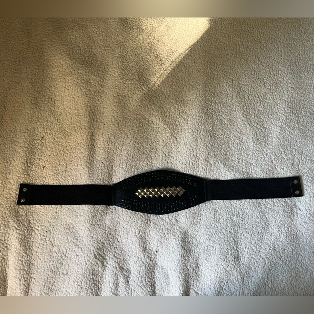 Vintage Retro Stretch Black Studded Women's Belt - Picture 2 of 10